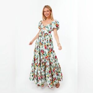 Cara Cara Payton Off-Shoulder Cutout Poplin Maxi Dress